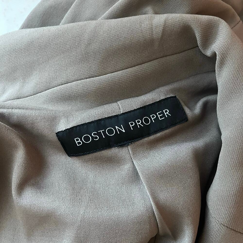 Boston Proper Beyond Travel Classic Boyfriend Blazer 14 Stone Beige Brown - Picture 7 of 8
